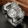 Oulm Mesh Mens Watches Top Brand Luxury Multiple Time Zone Men's Watch Male Quartz Outdoor Sports Wristwatch reloj hombre - Image 2