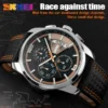 SKMEI Top Brand Luxury Leather Strap 5Bar Waterproof Quartz Wristwatches Fashion Sport Mens Watches Relogio Masculino - Image 3