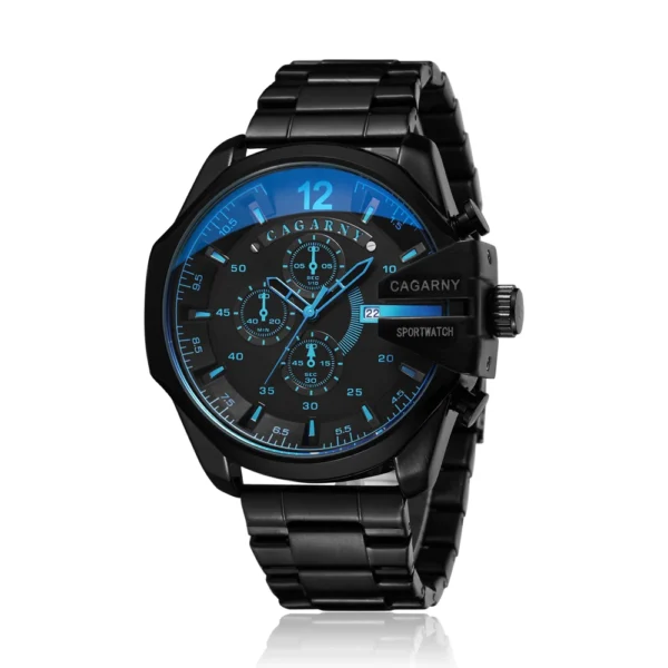 Golden Stainless Steel Quartz Watch Men Waterproof Military Mens Wrist Watches Top Luxury Brand Cagarny Casual Man Watch Clock - Image 6