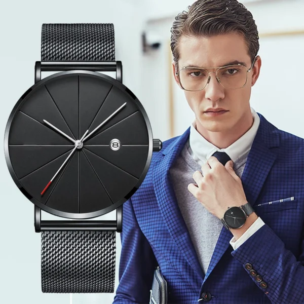 Man Watch 2020 Luxury Gold Men Watches Ultra thin Mens Watches Stainless Steel Mesh Belt Quartz Wristwatches horloge mannen - Image 3