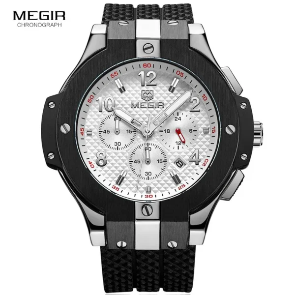 MEGIR Chronograph Sport Watch Men Creative Big Dial Army Military Quartz Watches Clock Men Wrist Watch Hour Relogio Masculino - Image 2