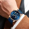 Relogio Masculino CRRJU Luxury Quartz Watch for Men Blue Dial Watches Sport Watches Chronograph Clock Mesh Belt Wrist Watch - Image 5