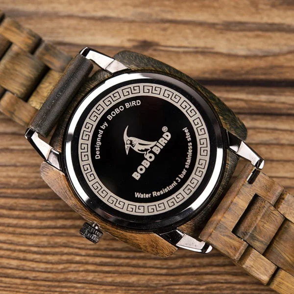 relogio masculino BOBO BIRD Men Watch Stylish Wooden Timepieces Mens Wrist Watches in Wood Gift Box erkek kol saati LOGO Custom - Image 4