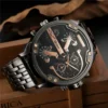 Oulm Large Dial Super Big Male Watch Dual Time Zone Luxury Brand Men's Wristwatch Small Dials for Decoration Men Quartz Watches