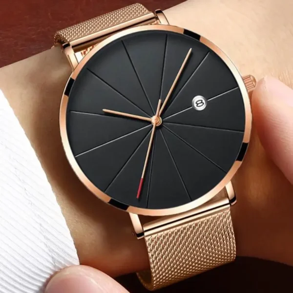 Man Watch 2020 Luxury Gold Men Watches Ultra thin Mens Watches Stainless Steel Mesh Belt Quartz Wristwatches horloge mannen - Image 2