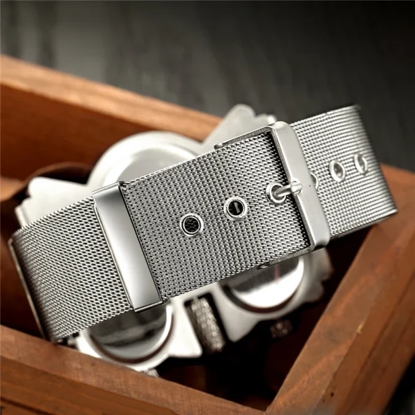 Oulm Mesh Mens Watches Top Brand Luxury Multiple Time Zone Men's Watch Male Quartz Outdoor Sports Wristwatch reloj hombre - Image 3