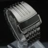 Fashion Blue LED Display Wide Stainless Steel Band Men Digital Wrist Watch Gift - Image 3