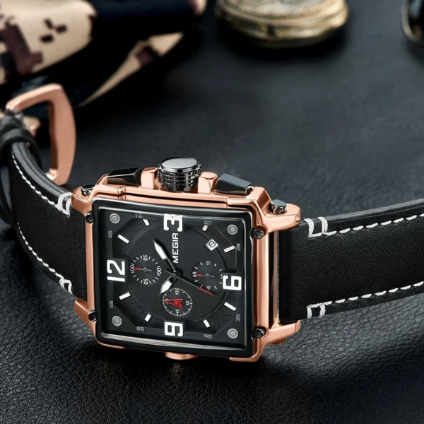 Fashion New Creative Men Watch Top Brand Luxury Chronograph Quartz Watches Clock Leather Sport Army Military Wrist Saat - Image 5