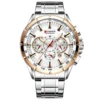 Men New CURREN Casual Sport Chronograph Men's Watch Stainless Steel Band Wristwatch Big Dial Quartz Clock with Luminous Pointers - Image 2