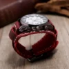 New Retro Mens Watches Genuine Leather Wide Watchband Wristwatch Fashion Punk Style Quartz Watch For Men 2023 Cowhide Bangles - Image 5