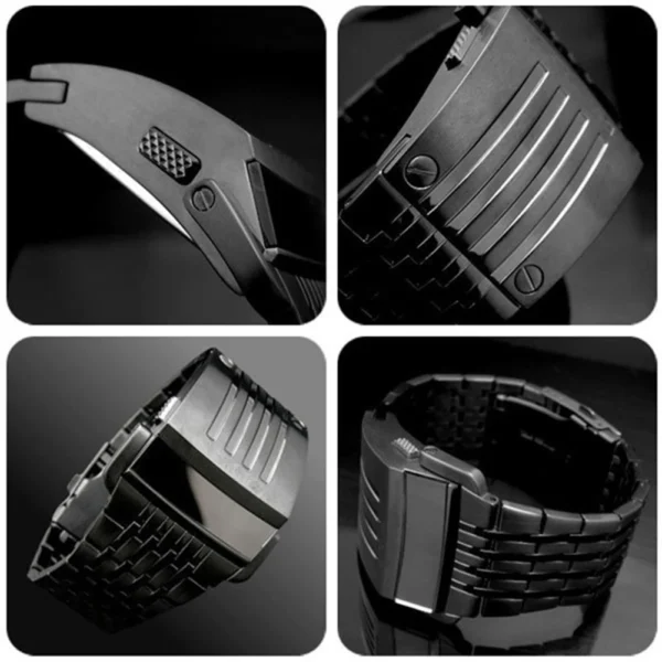 Fashion Blue LED Display Wide Stainless Steel Band Men Digital Wrist Watch Gift - Image 6