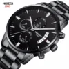 NIBOSI Stainless Steel Black Quartz Watch Mens Watches Top Brand Luxury Chronograph Wristwatches Male Relogio Masculino 2309 - Image 5