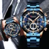 Curren Men's Watch Blue Dial Stainless Steel Band Date Mens Business Male Watches Waterproof Luxuries Men Wrist Watches for Men