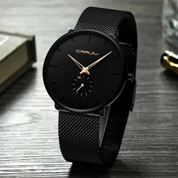 CRRJU Men's Casual Sports Waterproof Watches Luxury Analog Quartz Wrist Watch for Men Stainless Steel Gold Watches 2021 - Image 6