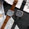 TOMI Fashion Square Watch for Men Quartz Wristwatch Simple Relogio Masculine Leather Strap Watch Minimalist Male Clock Gift 2021 - Image 3