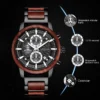 KUNHUANG Wood Watches Luxury Luminous Multi-function Wooden Men's Quartz Retro Watch Fashion Sport Timepieces Zegarek męski - Image 2