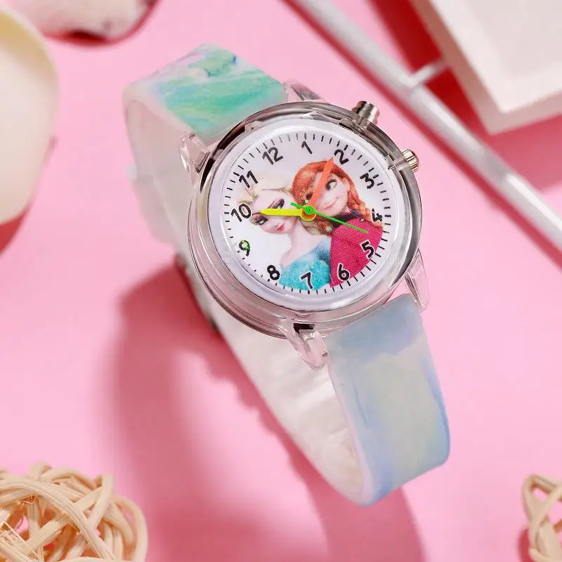 Frozen Princess Elsa Children Cartoon Watches Spiderman Colorful Light Source Boys Watch Girls Kids Party Gift Clock Wristwatch - Image 3