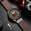 CURREN Watch For Men Sport Luxury Brand Chronograph Military Genuine Leather Waterproof Wristwatches Man Clock Relogio Masculino - Image 2