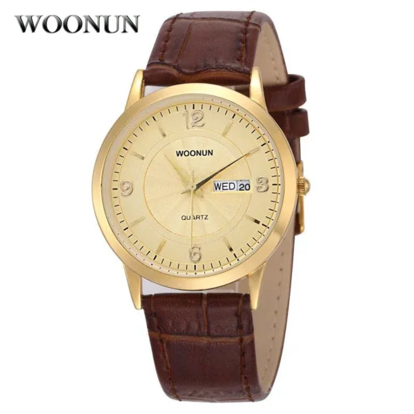Men Luxury Wristwatches Ultra Thin Mens Watches Genuine Leather Strap Date Day Quartz Wristwatches Men relogio masculino reloj - Image 2