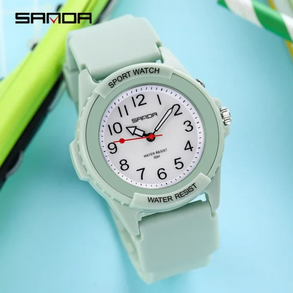 Fashion Sanda Relogio Masculino New Casual Mens Watches Simple Letters Resin Waterproof Quartz Wristwatches Man Clock - Image 2