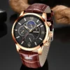 2024 New Mens Watches LIGE Top Brand Luxury Leather Casual Quartz Watch Men's Sport Waterproof Clock Watch Relogio Masculino+Box - Image 2