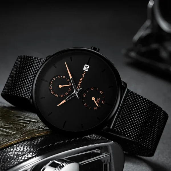 Men Watches Luxury Brand Date Calendar Watches Men Stainless Steel Mesh Watch For Mens Casual Quartz Watch Relogio Masculino Hot - Image 4