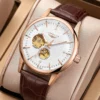 LONGLUX automatic watch elegant style wholesale mechanical wristwatches skeleton rome waterproof mens watch men gift - Image 2