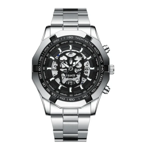Mens Watch Quartz Top Luxury Stainless Steel Wristwatch 30M Waterproof Fashion Skeleton Dial Clock Auto Date Watch for Man - Image 6