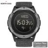 NORTH EDGE APLS Men's Carbon fiber Digital Watch Shock Militray Sports Super Light Outdoor Compass Waterproof 50M Wristwatches