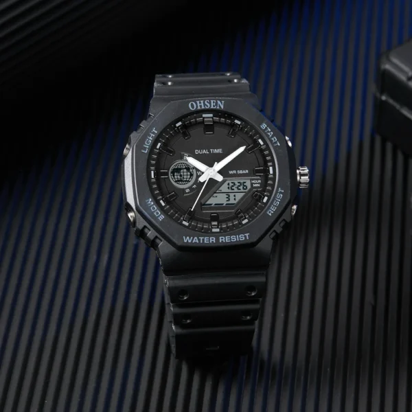 Outdoor Sport Digital Watches for Men Grey Silicone Waterproof Tactical Electronic Men's Quartz Watch Fashion relogio masculino - Image 2