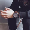 YIKAZE Luxury Business Men Quartz Watch Classic Retro Men's Watches Big Dial Leather Strap Date Military Wristwatch for Man - Image 6