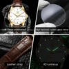 OLEVS 6898 Business High Quality Men Wristwatches, Waterproof Quartz Genuine Leather Strap Watches For Men Calendar Week Display - Image 2