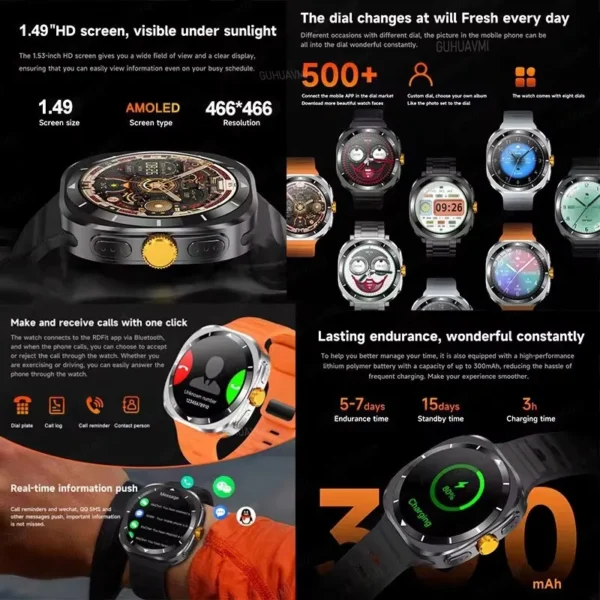 DT Watch Ultra 47mm 32Gb Memory Local Music Bluetooth Call Compass 3D Menu Bluetooth Smart Watch For Samsung For Men Women 2024 - Image 6