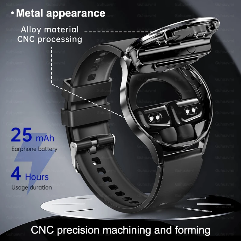 X10 Headset Smart Watch Men TWS 2 in 1 Wireless BluetoothCall Earphone Blood Pressure Heart Rate Testing Health Sport Smartwatch - Image 4