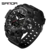 SANDA G Style Step Calorimeter Single Electronic Watch Nightlight Waterproof Sports Double Display LED Digital Quartz Men Watch - Image 2