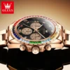 Watch for Men OLEVS Rainbow Gemstone Bezel Business Luxury Top Brand Quartz Watches Waterproof Sports Watches reloj hombre - Image 3