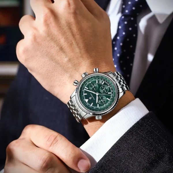 POEDAGAR Luxury Military Watch for Men Waterproof Luminous Date Chronograph Man Watch Sport Quartz Stainless Steel Men's Watches - Image 5
