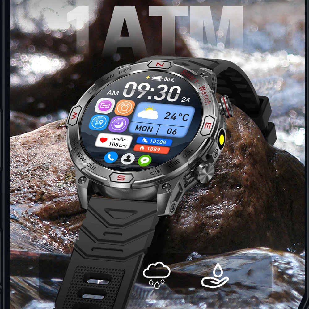 AMOLED Outdoor Smart Watch 1.43" Screen 1ATM Waterproof Watches Bluetooth Call Smartwatch GPS Motion Trajectory For Android IOS - Image 5