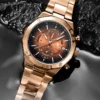 SAPPHERO Rose gold Watch Mens Watch Luxury Stainless Steel Quartz Watch Business Waterproof Luminous Calendar Wristwatch - Image 4