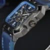 LONGLUX automatic watch cool wholesale mechanical wristwatches steel hollow no logo leather mens watch men gift ﻿ - Image 2