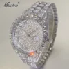 Hot Hip Hop Iced Out Watch for Mens Brand MISSFOX Fashion Bling Quartz Clocks Luxury Full Diamond Wrist Watches Man Reloj Hombre