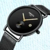 NIBOSI Mens Watches Slim Mesh Waterproof Minimalist Wrist Watch For Men Quartz Sport Watch Ultra Thin Clock Relogio Masculino
