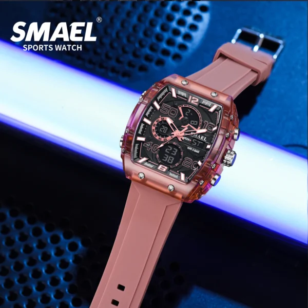 SMAEL 8109 New Men's Watch Multifunctional Sports 50M Waterproof Dual Display LED Night Light Leisure Student Electronic Watch - Image 5