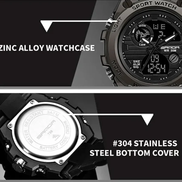 SANDA G style Men Watches Military Sports Quartz Electronic Watch Waterproof Double Display Digital Wristwatch Relogio Masculino - Image 3