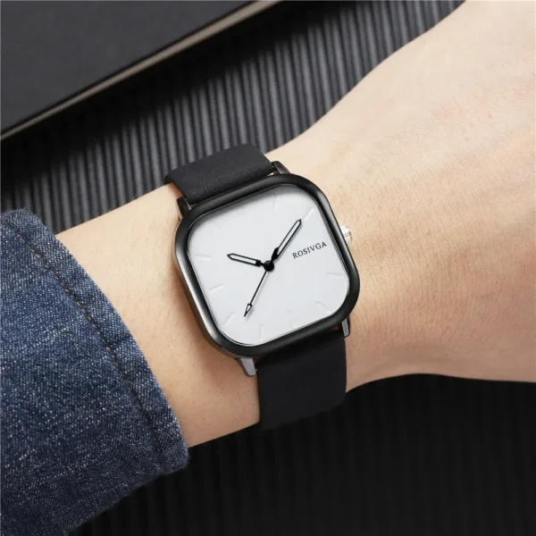 Fashion Watch Simple Square Dial PU Leather Quartz Men Business Watch Wristwatch for Men Clock for Women Montre Homme - Image 6