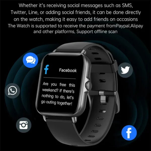 2023 Smart Watch Bluetooth Call Play Music Smartwatch Fitness Clock Digital Sports Waterproof Watches for Men Women IOS Android - Image 5
