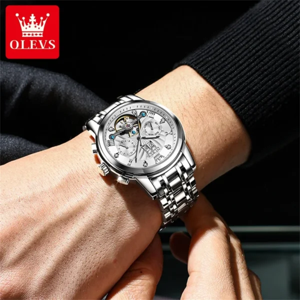 OLEVS Men's Watches Classic Busniess Multifunctional Calendar Watch for Man Waterproof Luminous Automatic Flywheel Mechanical - Image 4