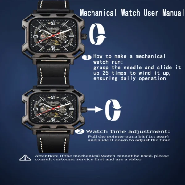 LONGLUX automatic watch cool wholesale mechanical wristwatches steel hollow no logo leather mens watch men gift ﻿ - Image 6