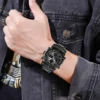 Skmei Countdown Steel Strap Wristwatch Clock Relogio Masculino Digital Quartz Watch Men Three Time Quartz Wrist Mens Watch 1389 - Image 5