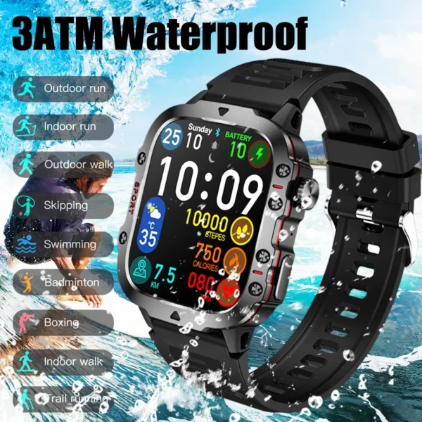 2024 New Full Touch Smart Watch Men For Android Xiaomi Blood Pressure Oxygen Fitness Watch 5 Atm Waterproof Military SmartWatch - Image 6